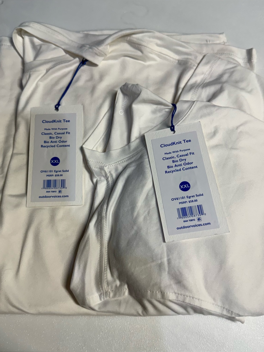 Set of 2 Outdoor Voices CloudKnit Tee - White - Men's Casual Shirt